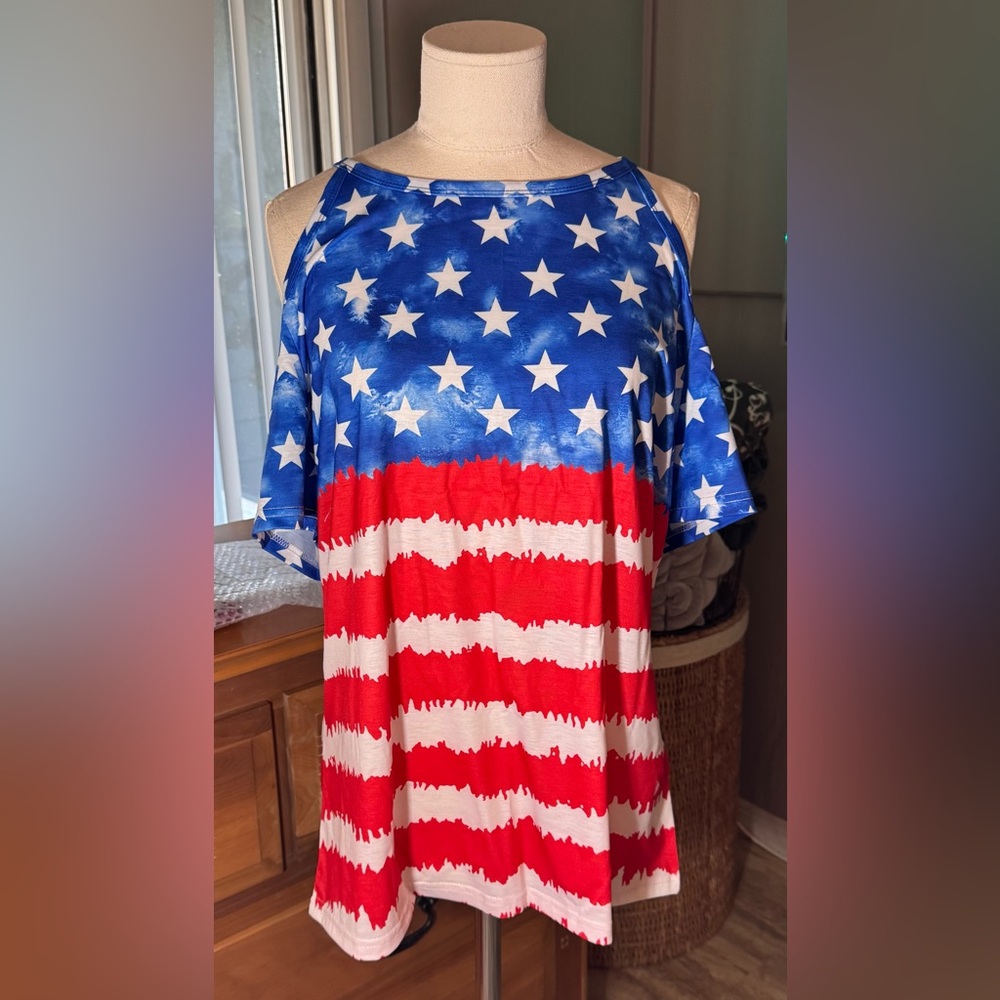 Patriotic Stars and Stripes Women's Top